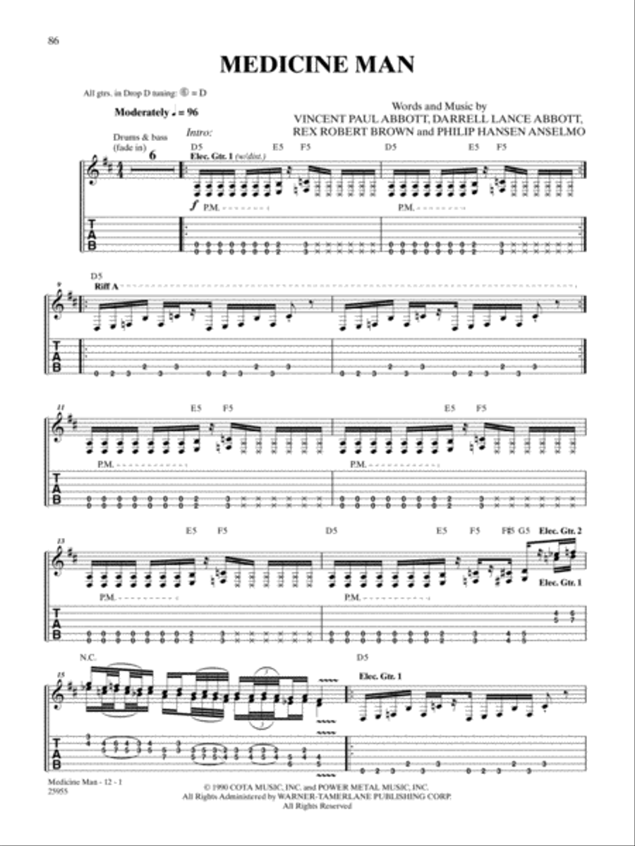 Medicine Man Guitar Tablature scores gallery preview page 1