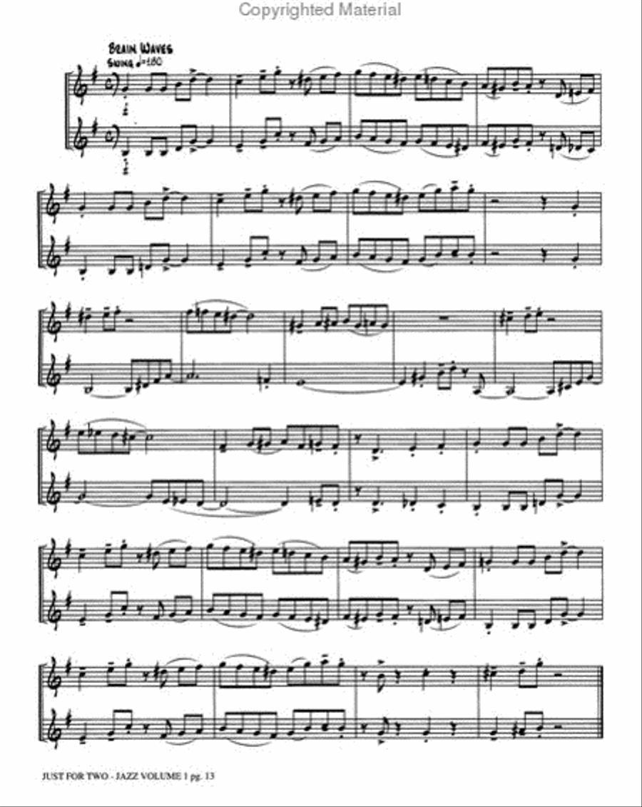 Just for Two Jazz, Volume 1 Clarinet Duet scores gallery preview page 4