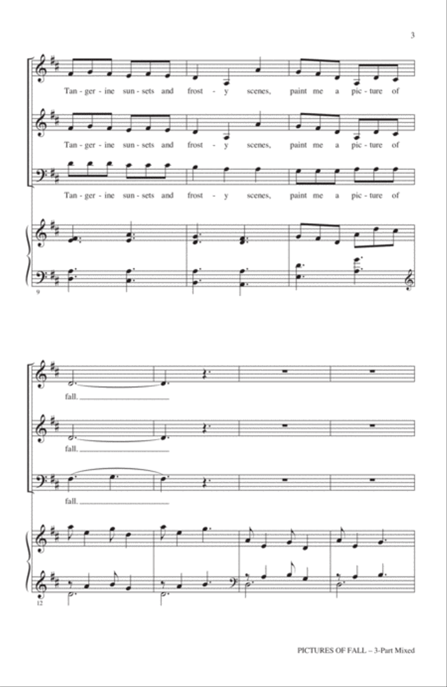 Pictures Of Fall 3-Part scores gallery preview page 2