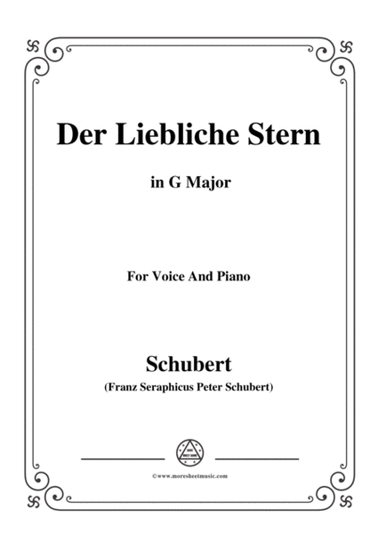 Schubert-Der Liebliche Stern,in G Major,for Voice&Piano image number null