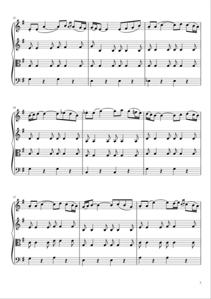 Theme from Polovtsian Dances String Quartet scores gallery preview page 4