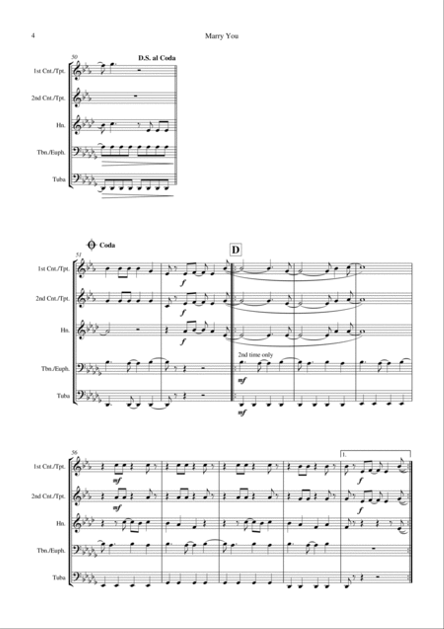 Marry You Baritone Horn TC scores gallery preview page 6