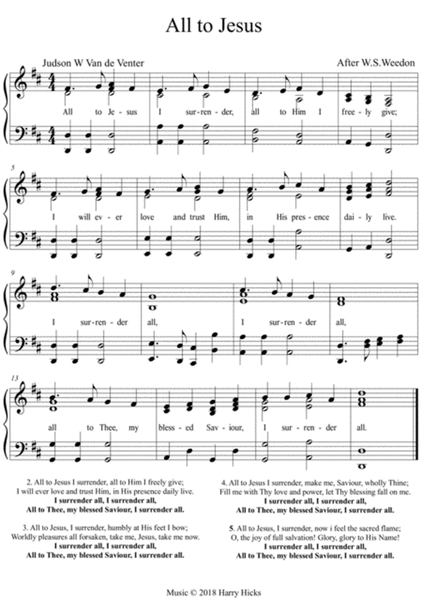 All to Jesus. A new tune to a wonderful old hymn
