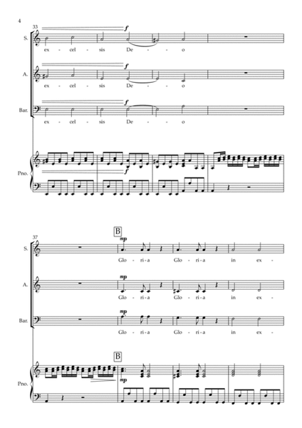 Four Choruses from Gloria (SAB & piano)