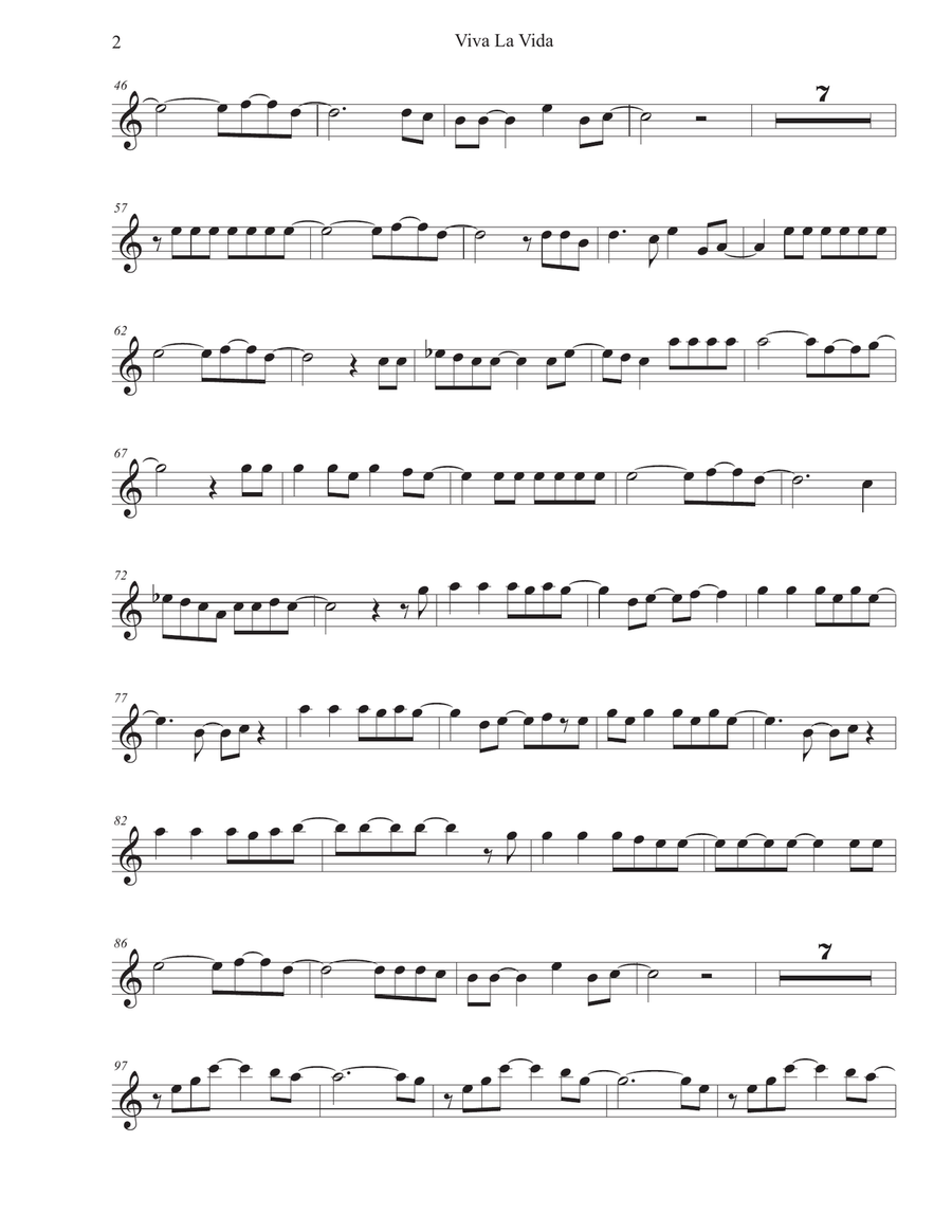 Viva La Vida Violin Solo scores gallery preview page 2