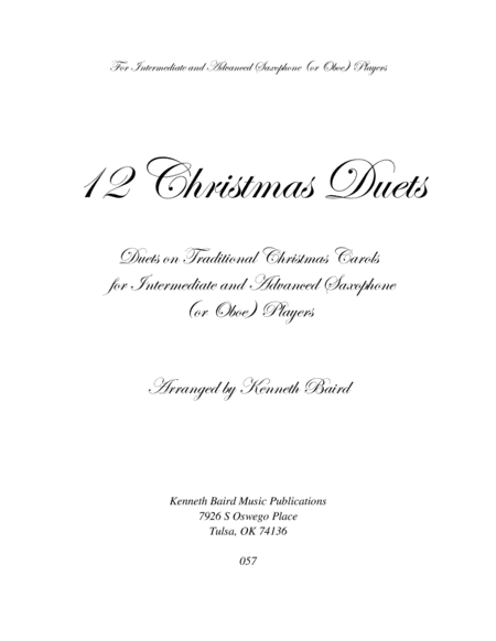 12 Christmas Duets for Saxophones (or Oboes) image number null
