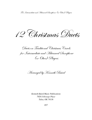 12 Christmas Duets for Saxophones (or Oboes)