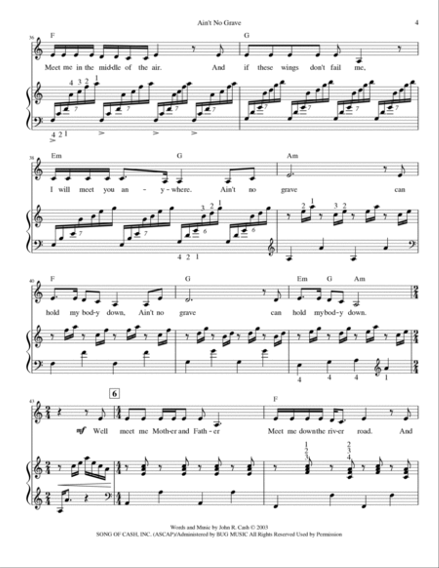 Ain't No Grave Celtic Harp scores gallery preview page 5