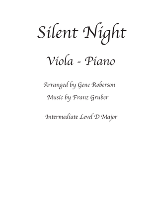 Silent Night Intermediate VIOLA SOLO with Piano