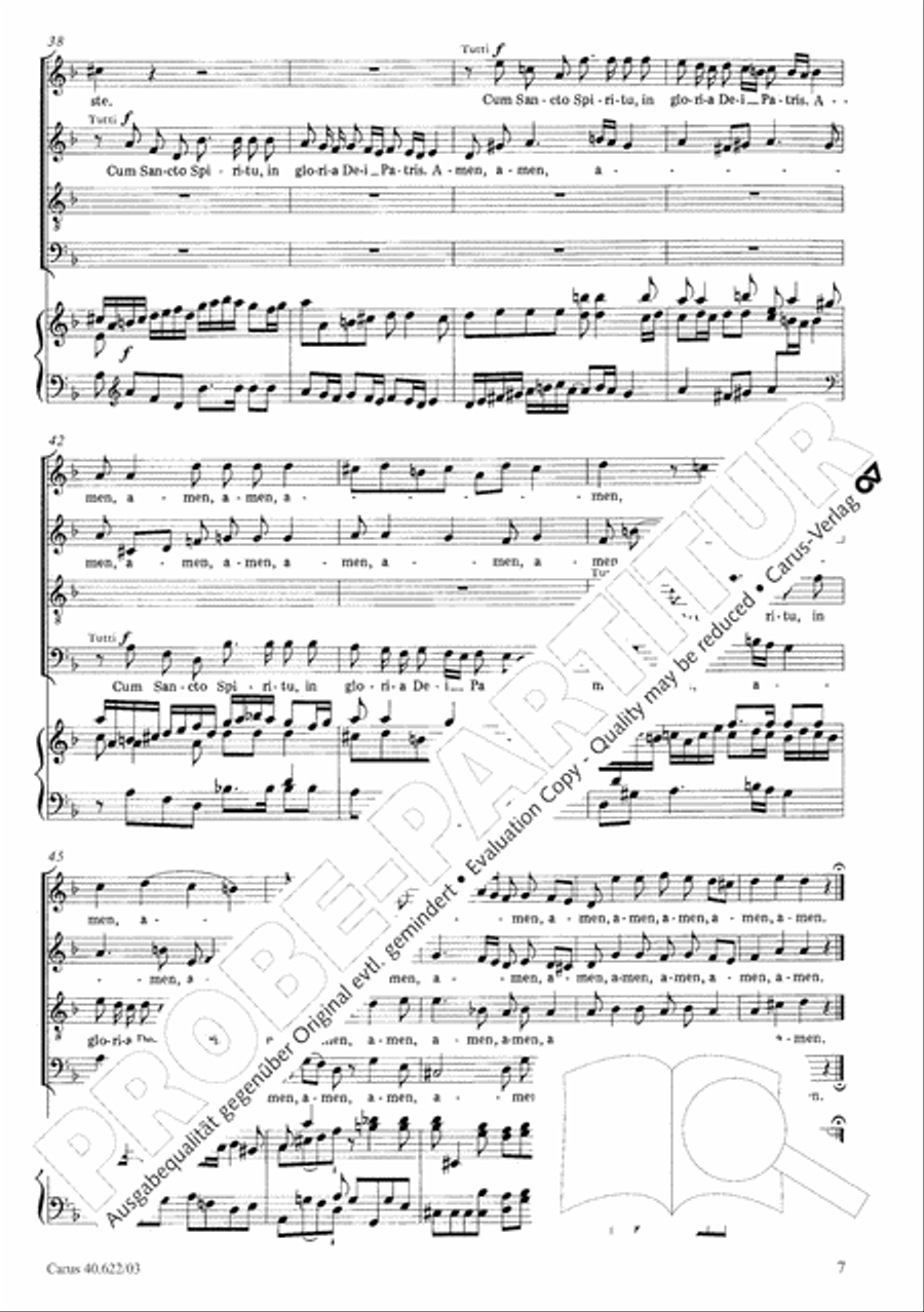 Missa brevis in D minor 4-Part scores gallery preview page 12