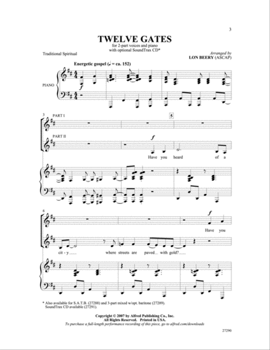 Twelve Gates 2-Part scores gallery preview page 2