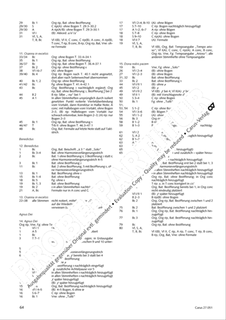 Missa in A Major 4-Part scores gallery preview page 65
