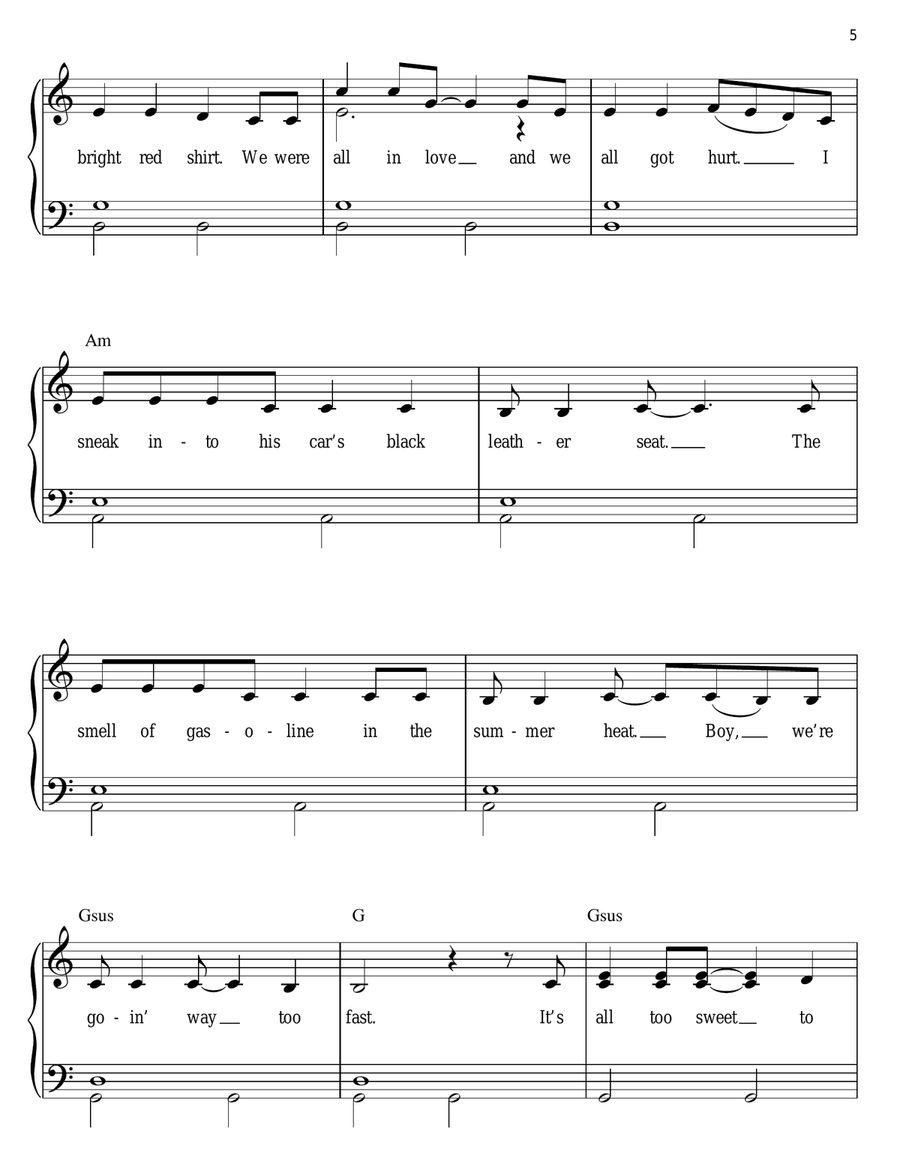 White Houses Easy Piano scores gallery preview page 5