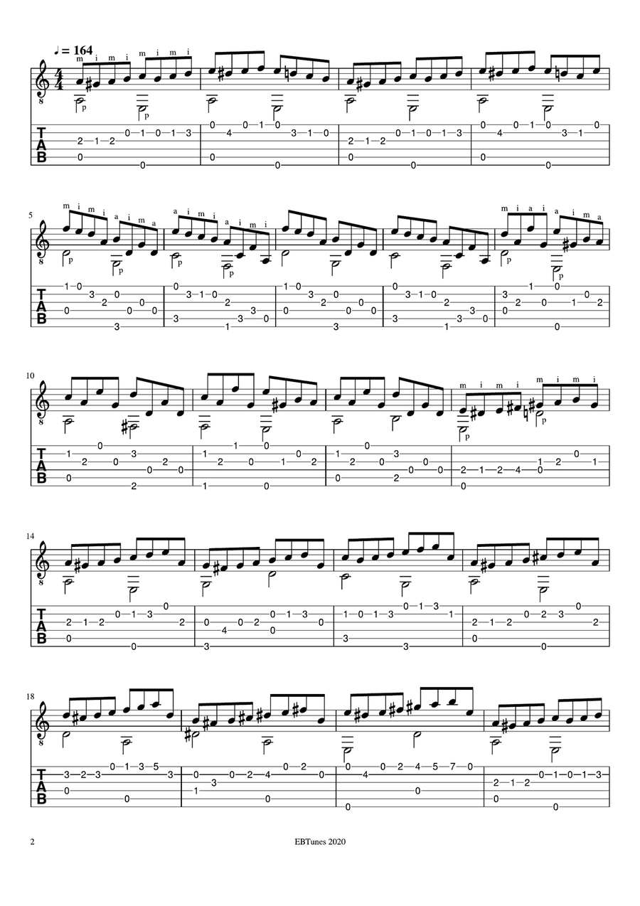 Gypsy Dance - Sheet Music + TAB Guitar Tablature scores gallery preview page 2