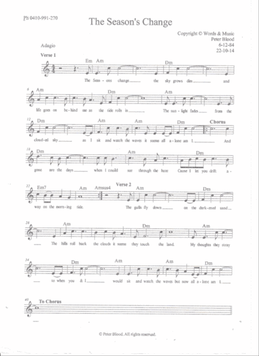 The season's change. Small Ensemble scores gallery preview page 1