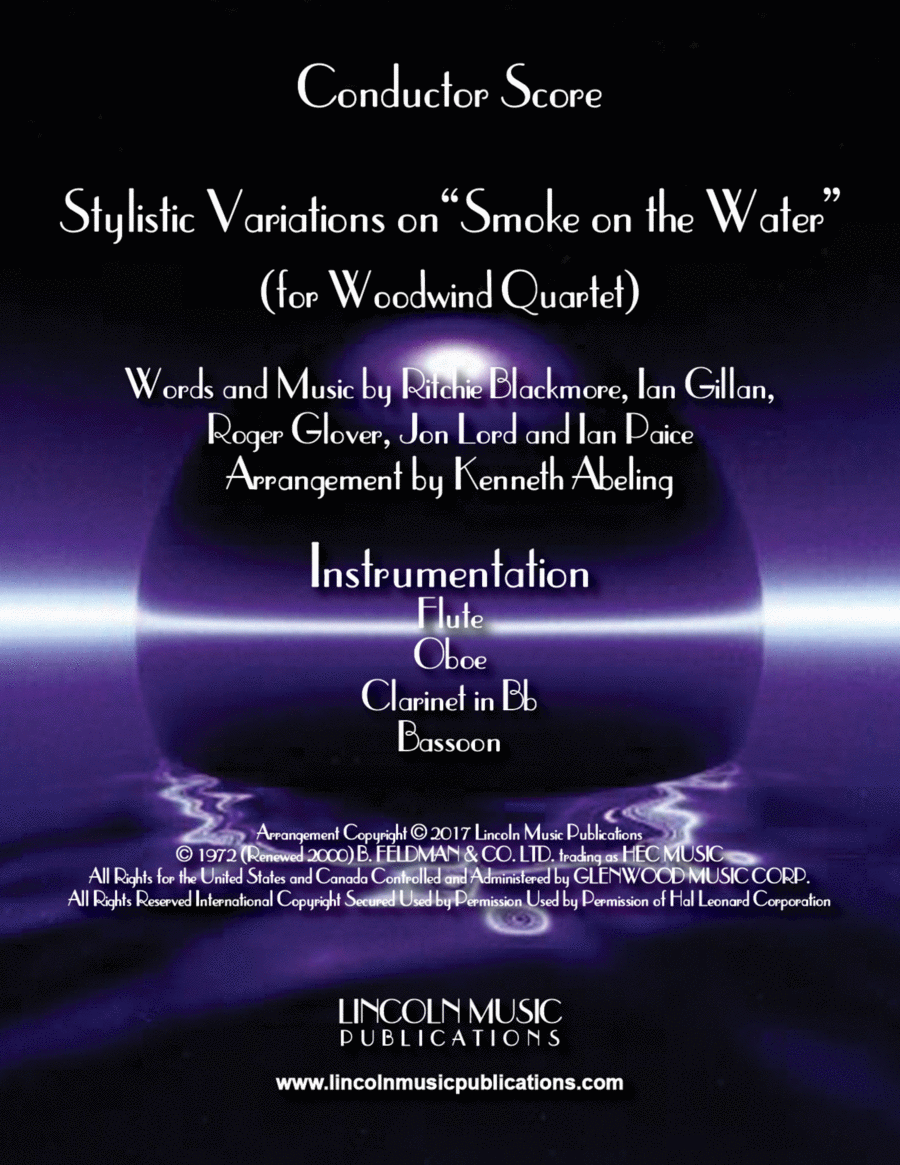 Smoke On The Water Woodwind Quartet scores gallery preview page 1