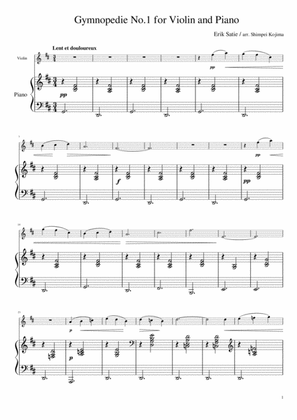Satie : Gymnopedie No.1 (for Violin and Piano)