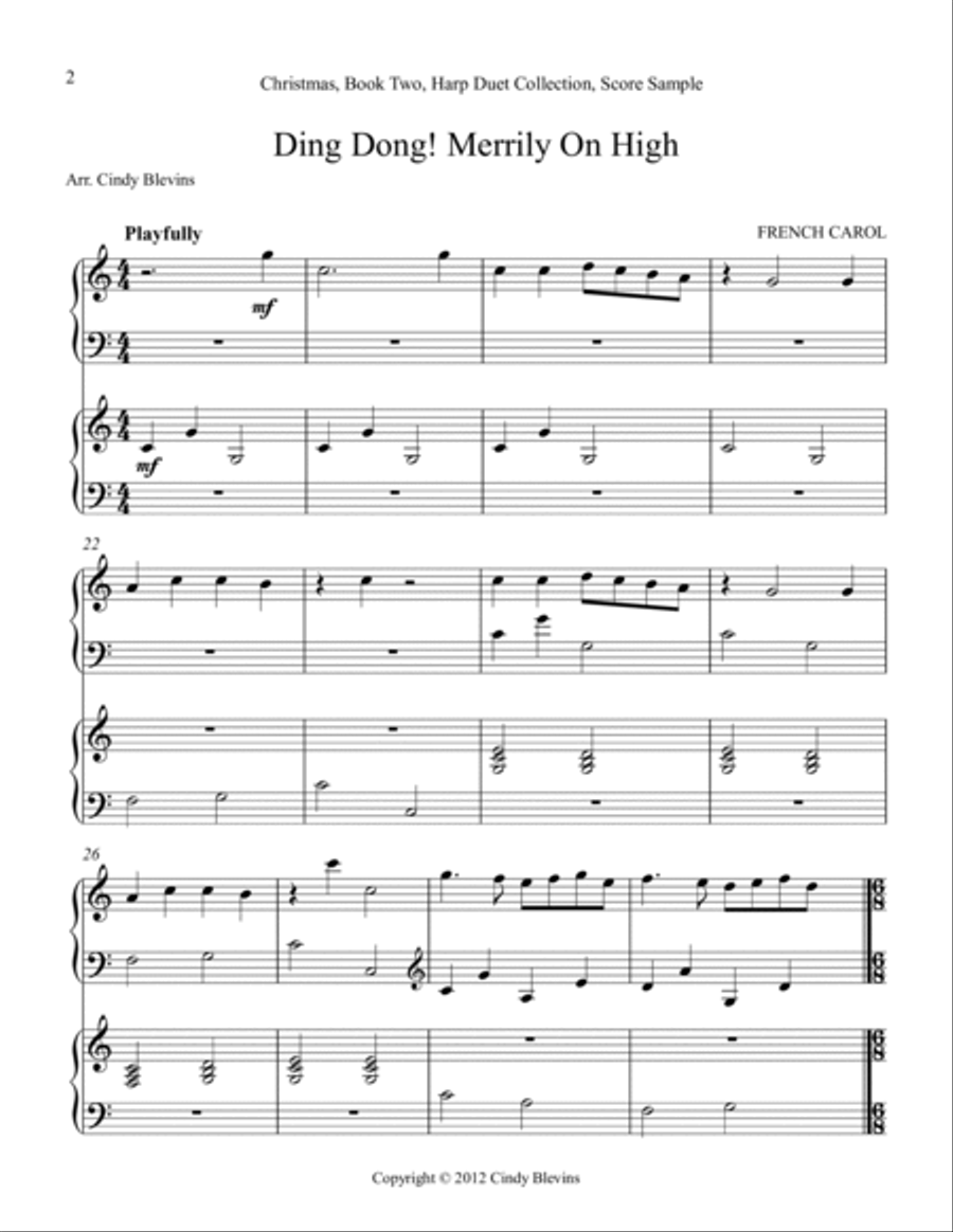 Christmas, Book Two, Harp Duet Collection Harp scores gallery preview page 3