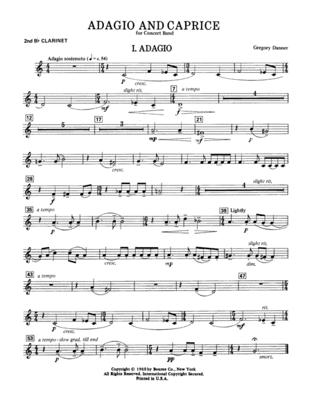 Adagio and Caprice - 2nd Bb Clarinet