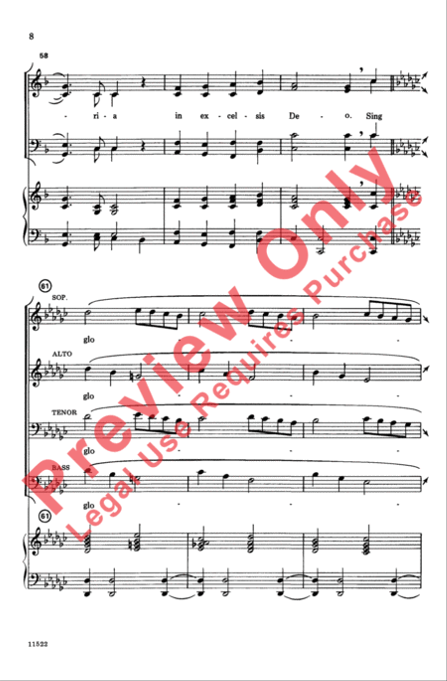 Angels We Have Heard on High: A Concerto 4-Part scores gallery preview page 7