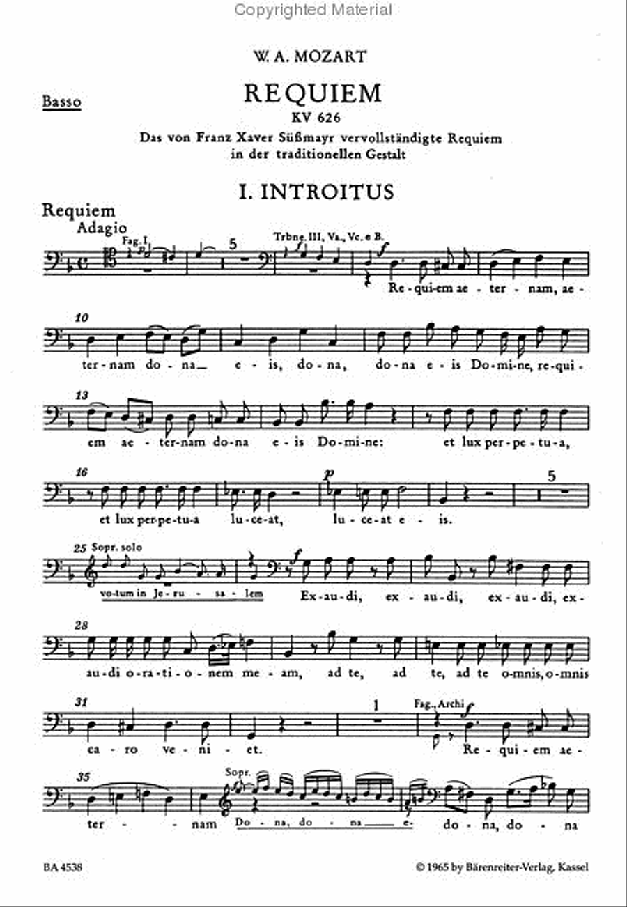 Requiem KV 626 Double Bass scores gallery preview page 2