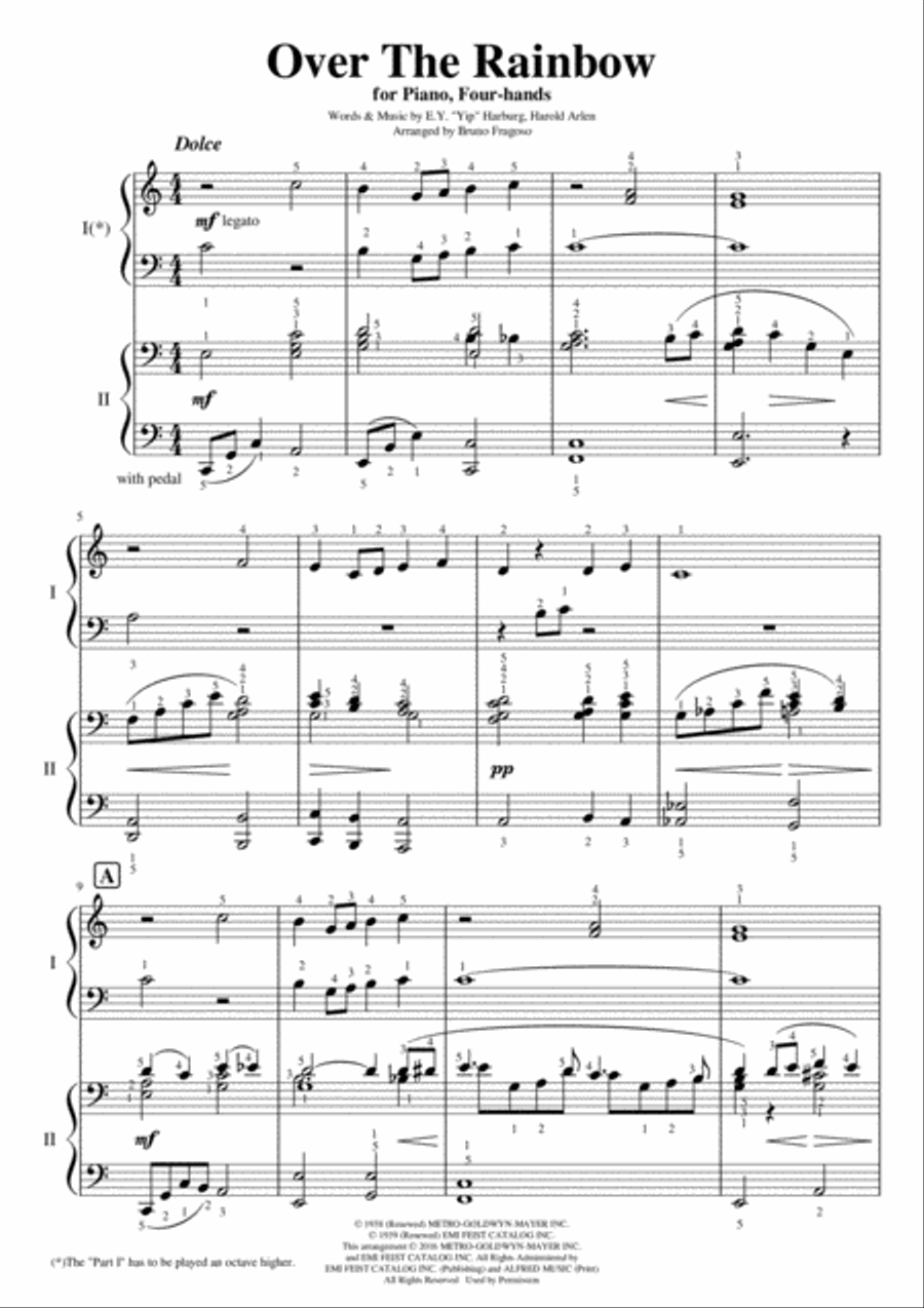 Over The Rainbow Over The Rainbow Easy Piano scores gallery preview page 1