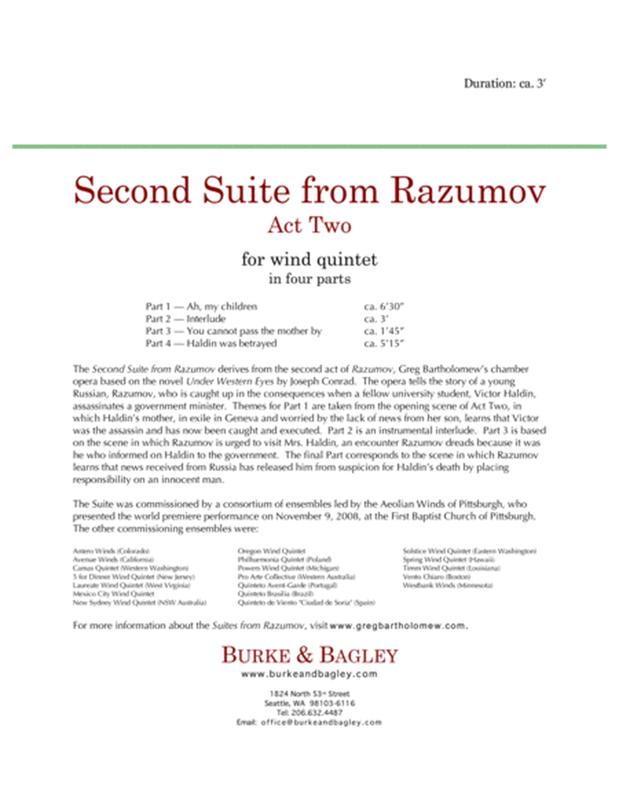 Interlude (Part 2 of Second Suite from Razumov) for wind quintet image number null