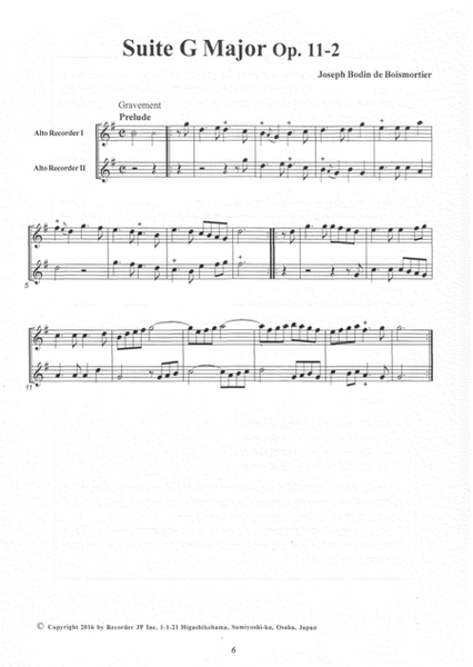 Suite for Two Alto Recorders in G Major, Op. 11, no. 2 image number null
