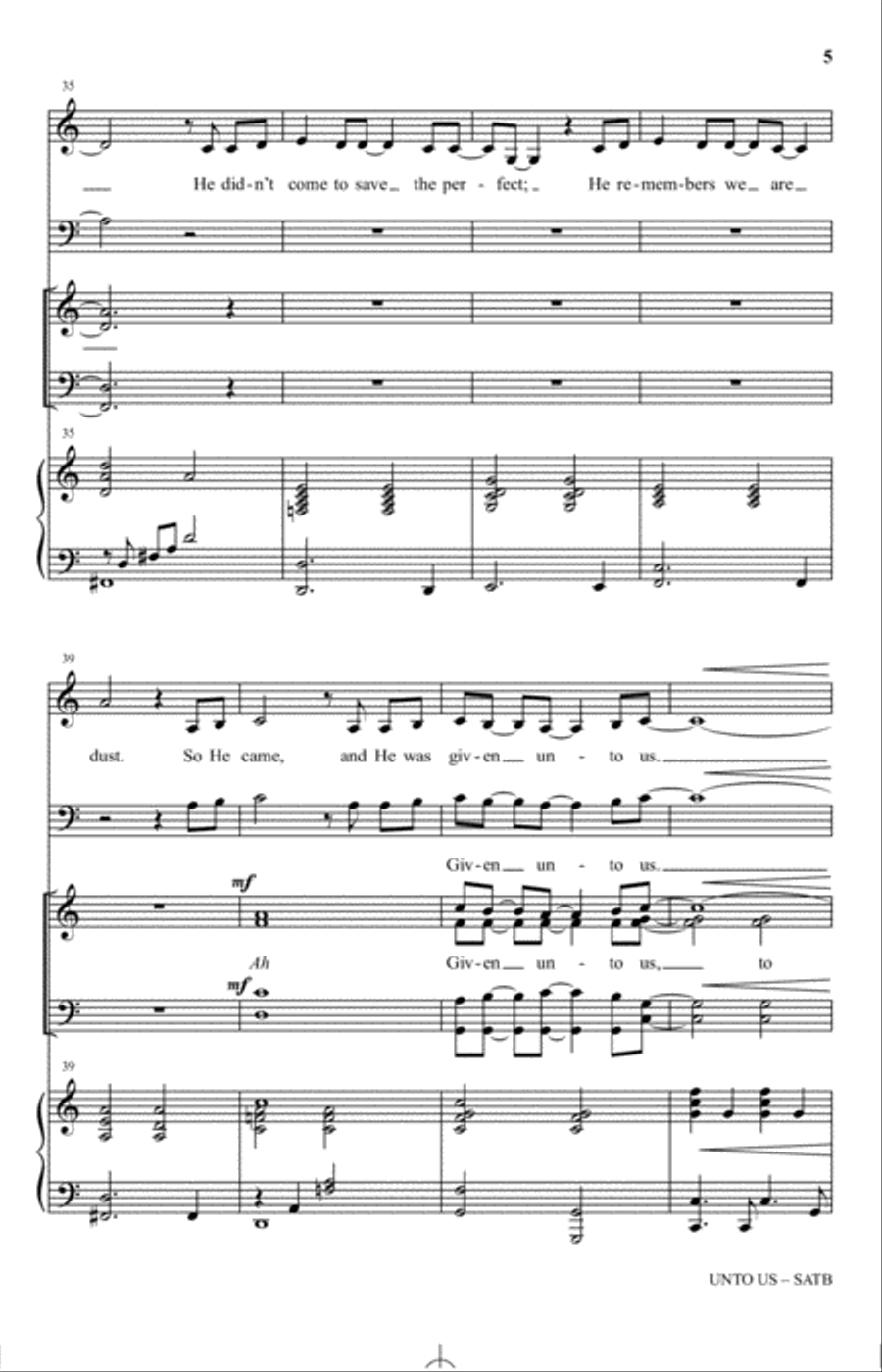 Unto Us 4-Part scores gallery preview page 4