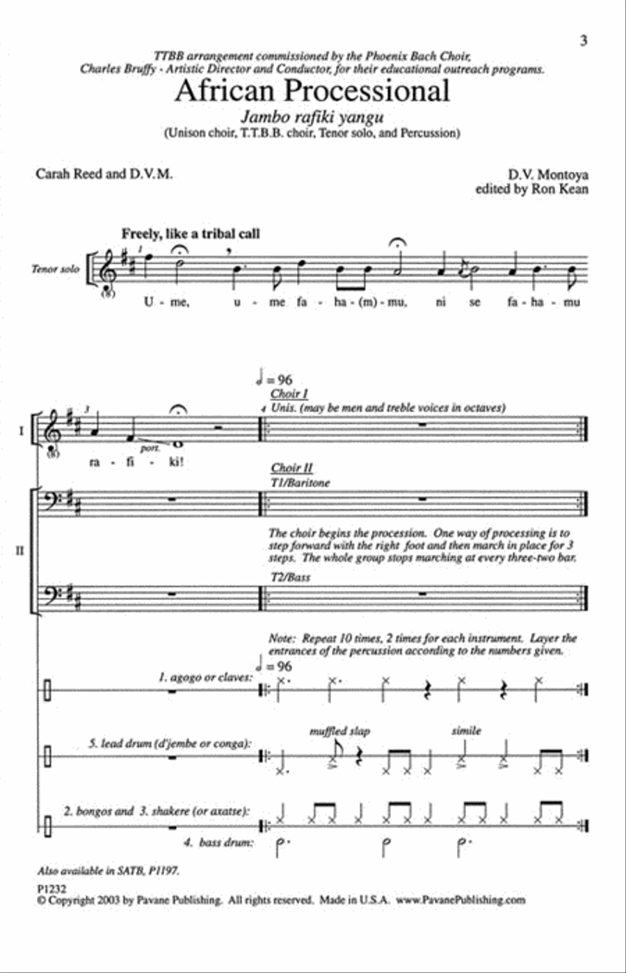 African Processional TTBB scores gallery preview page 2