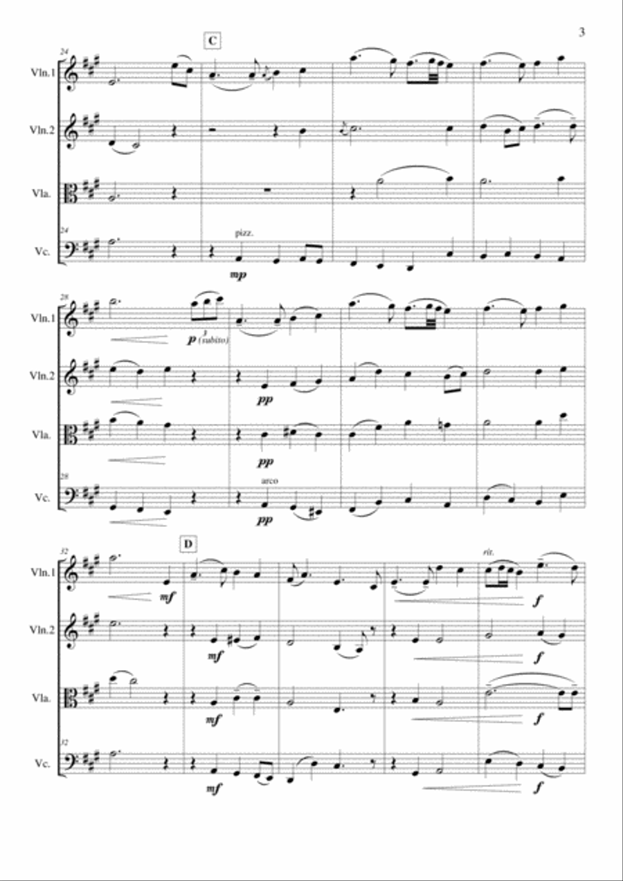My Love is like a Red, Red Rose String Quartet scores gallery preview page 3