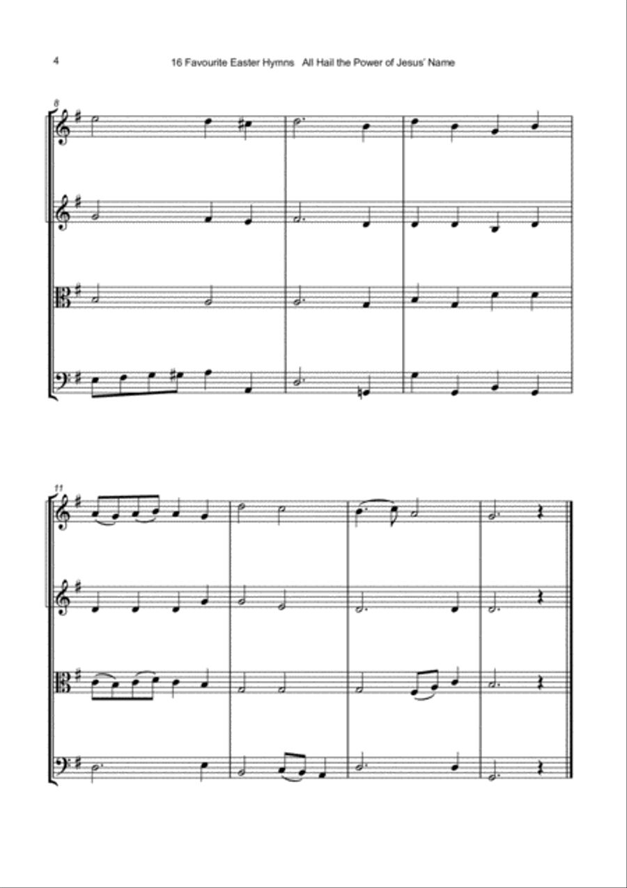 16 Favourite Easter Hymns for String Quartet String Quartet scores gallery preview page 5