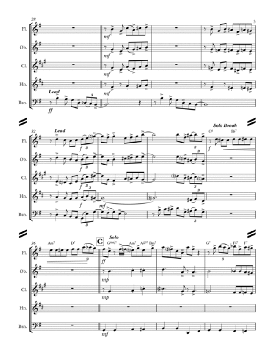 Don't Get Around Much Anymore Woodwind Quintet scores gallery preview page 4