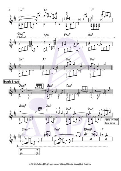 [Pedal / Lever Harps] 投靠 by Worship Nations (harp lead sheet 豎琴伴奏)