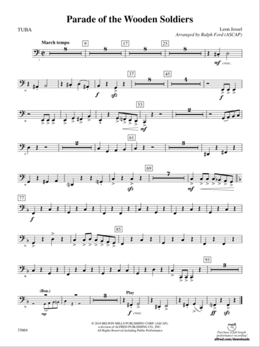 Parade of the Wooden Soldiers: Tuba Full Orchestra scores gallery preview page 1