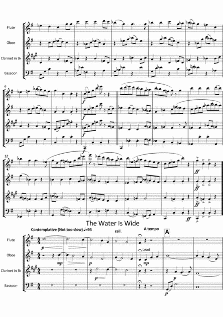 Five Traditional Folksongs for Wind Quartet Woodwind Quartet scores gallery preview page 5