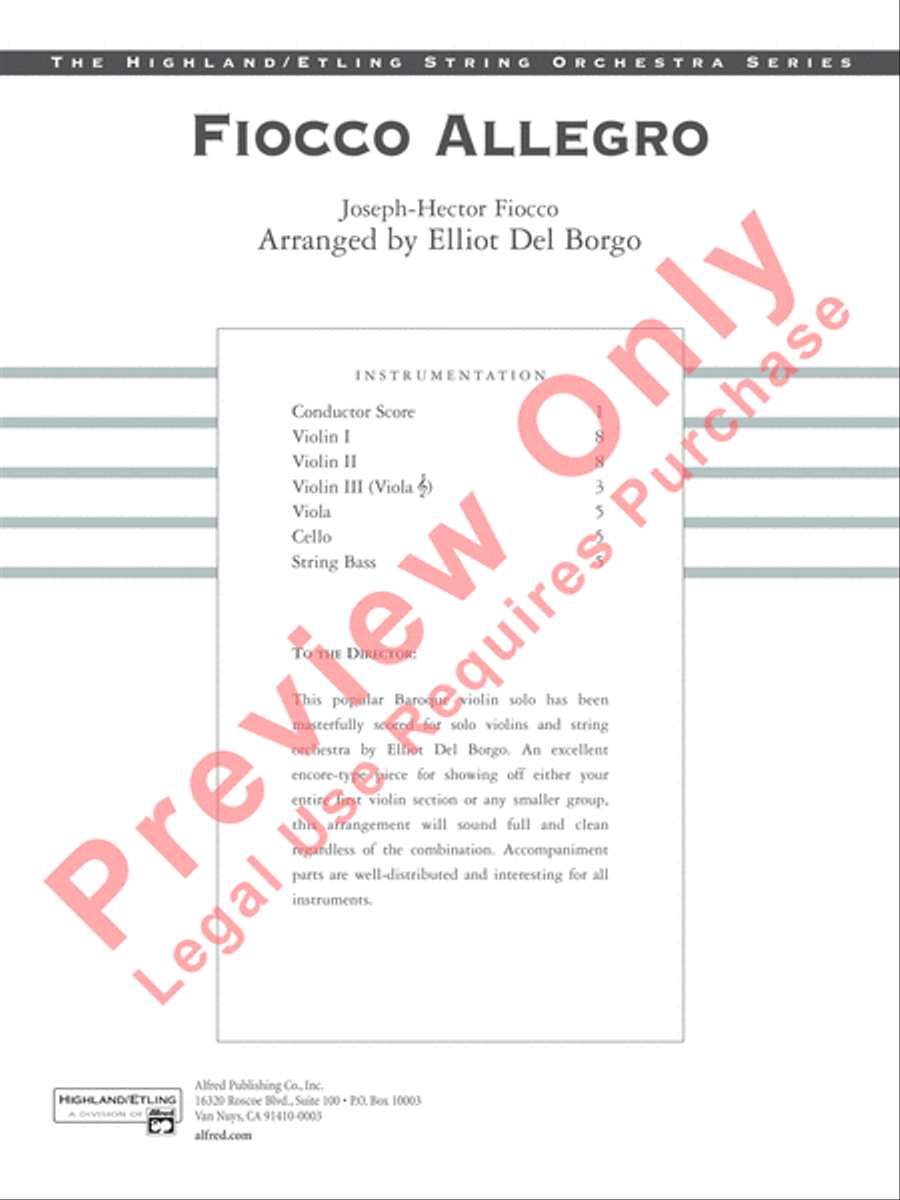 Fiocco Allegro String Orchestra scores gallery preview page 2