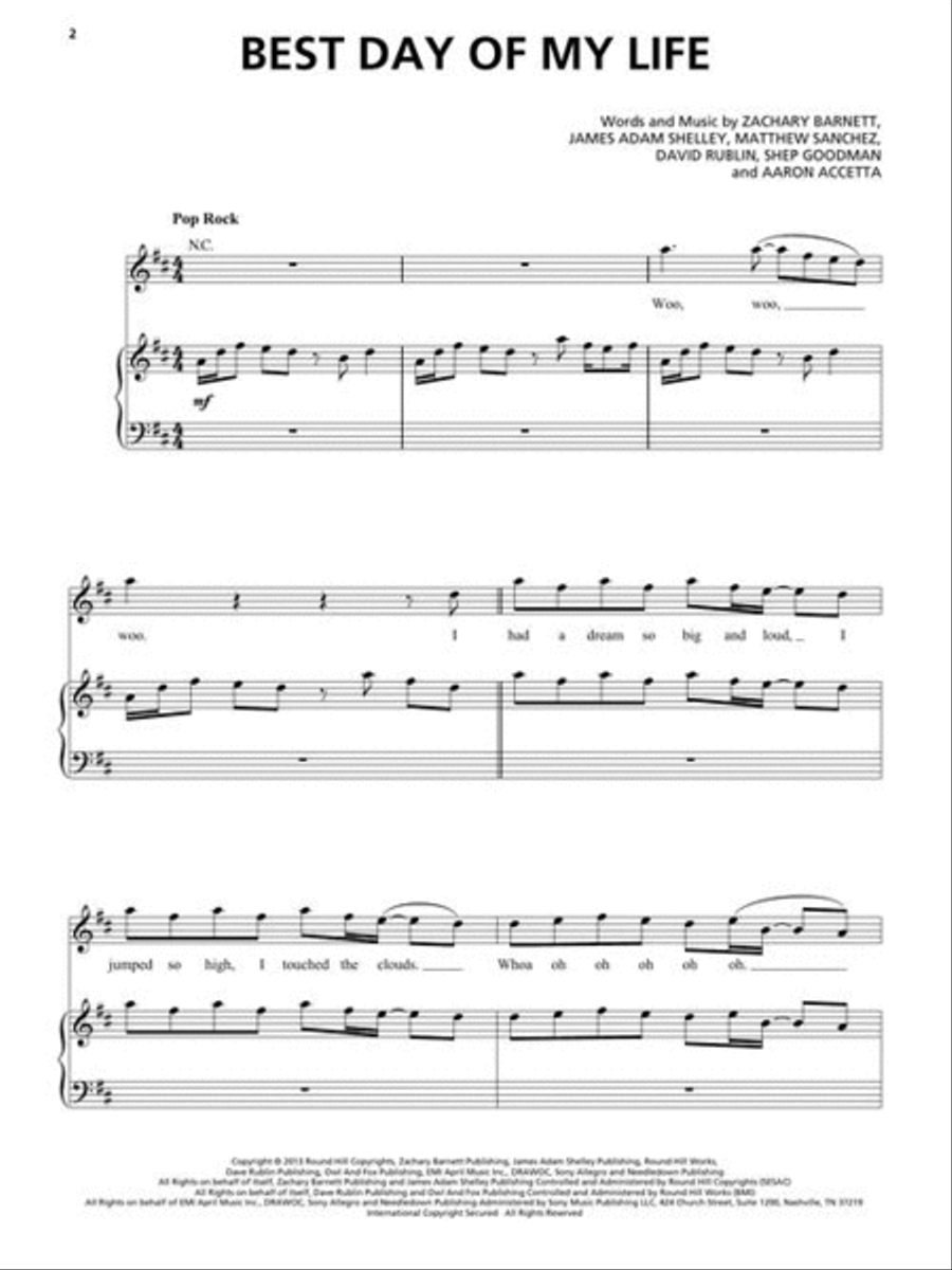 Happy, Rise Up & More Uplifting Songs Piano, Vocal, Guitar scores gallery preview page 4