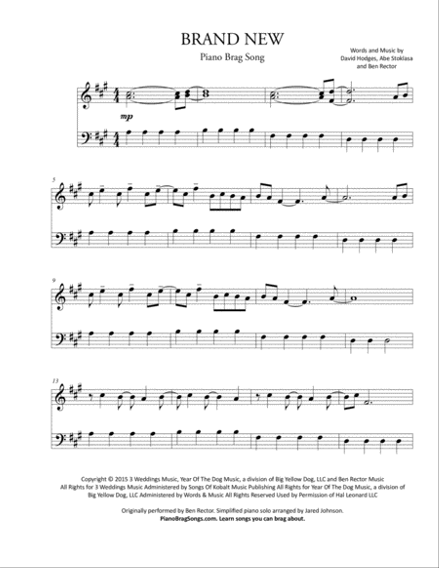 Brand New Easy Piano scores gallery preview page 2
