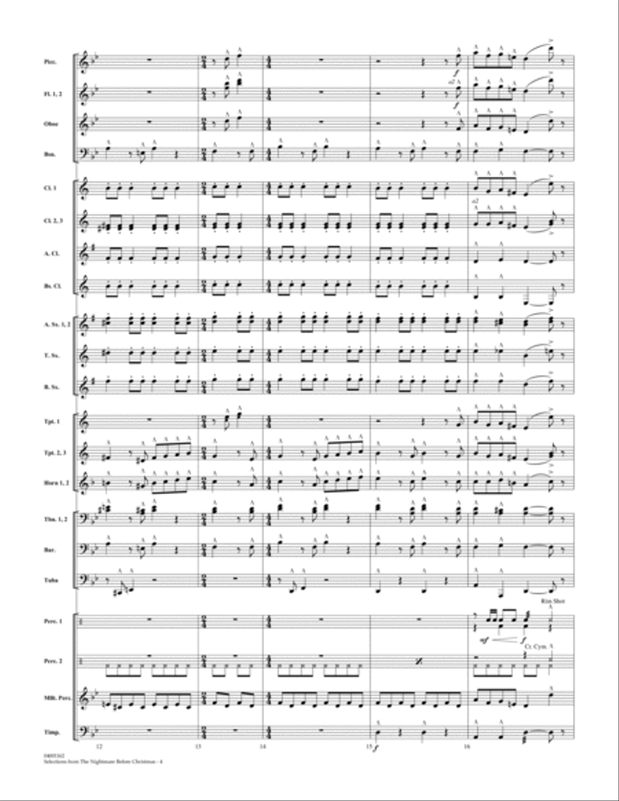 Selections from The Nightmare Before Christmas - Full Score Concert Band scores gallery preview page 4
