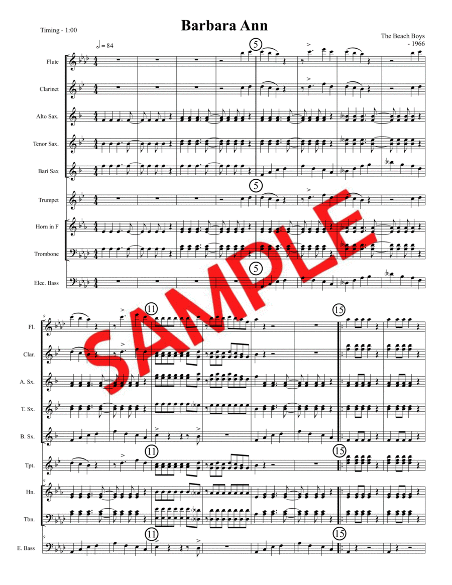 Barbara Ann Jazz Ensemble scores gallery preview page 1