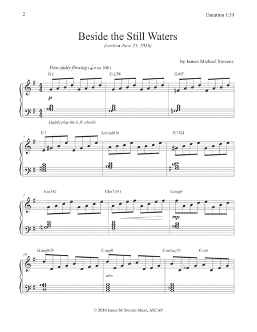 Beside the Still Waters Piano Solo scores gallery preview page 2