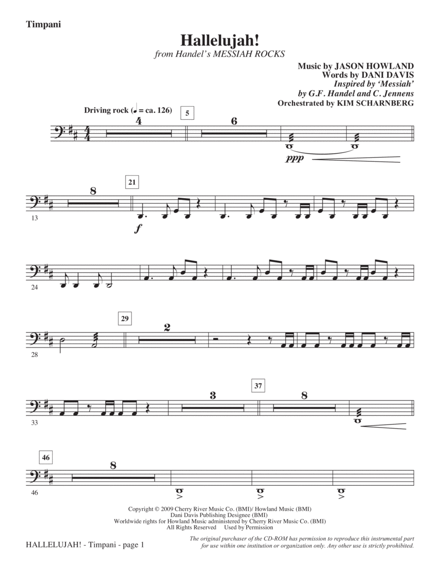 Hallelujah! (from Messiah Rocks) - Timpani Choir scores gallery preview page 1