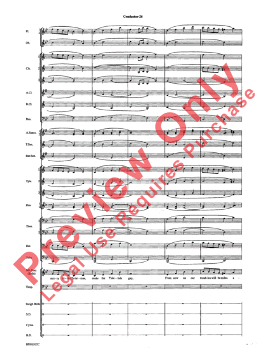 Christmas Pop Sing Along (for Concert Band with Audience Participation) Concert Band scores gallery preview page 28