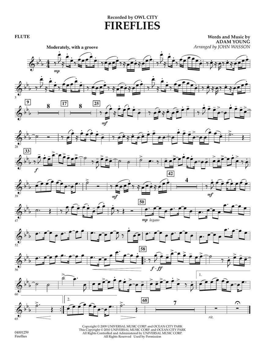Fireflies - Flute Concert Band scores gallery preview page 1