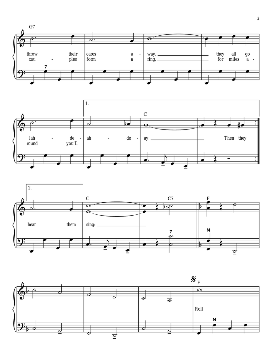 Beer Barrel Polka (Roll Out The Barrel) (arr. Gary Meisner) Piano scores gallery preview page 3