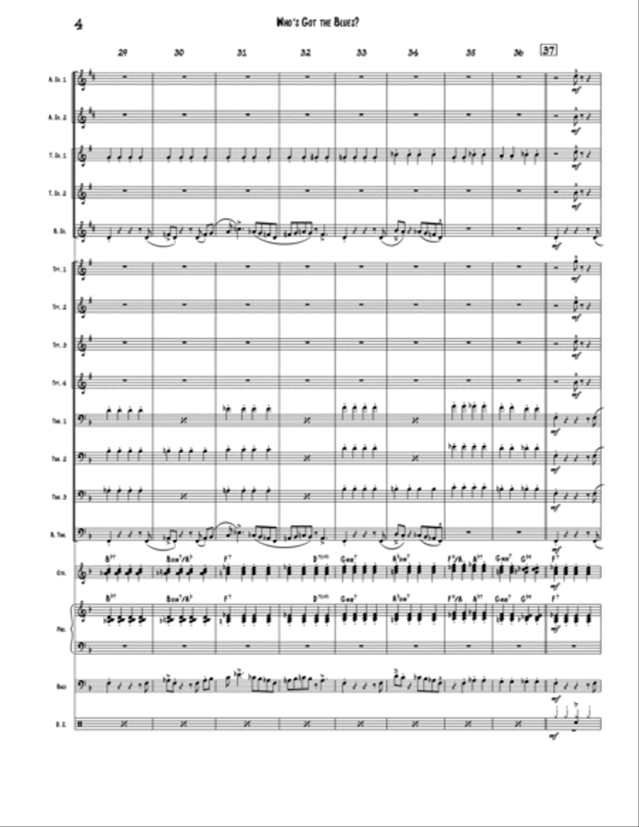 Who’s Got the Blues? (Blues March) Jazz Ensemble scores gallery preview page 4