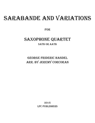 Book cover for Sarabande and Variations for Saxophone Quartet (SATB or AATB)