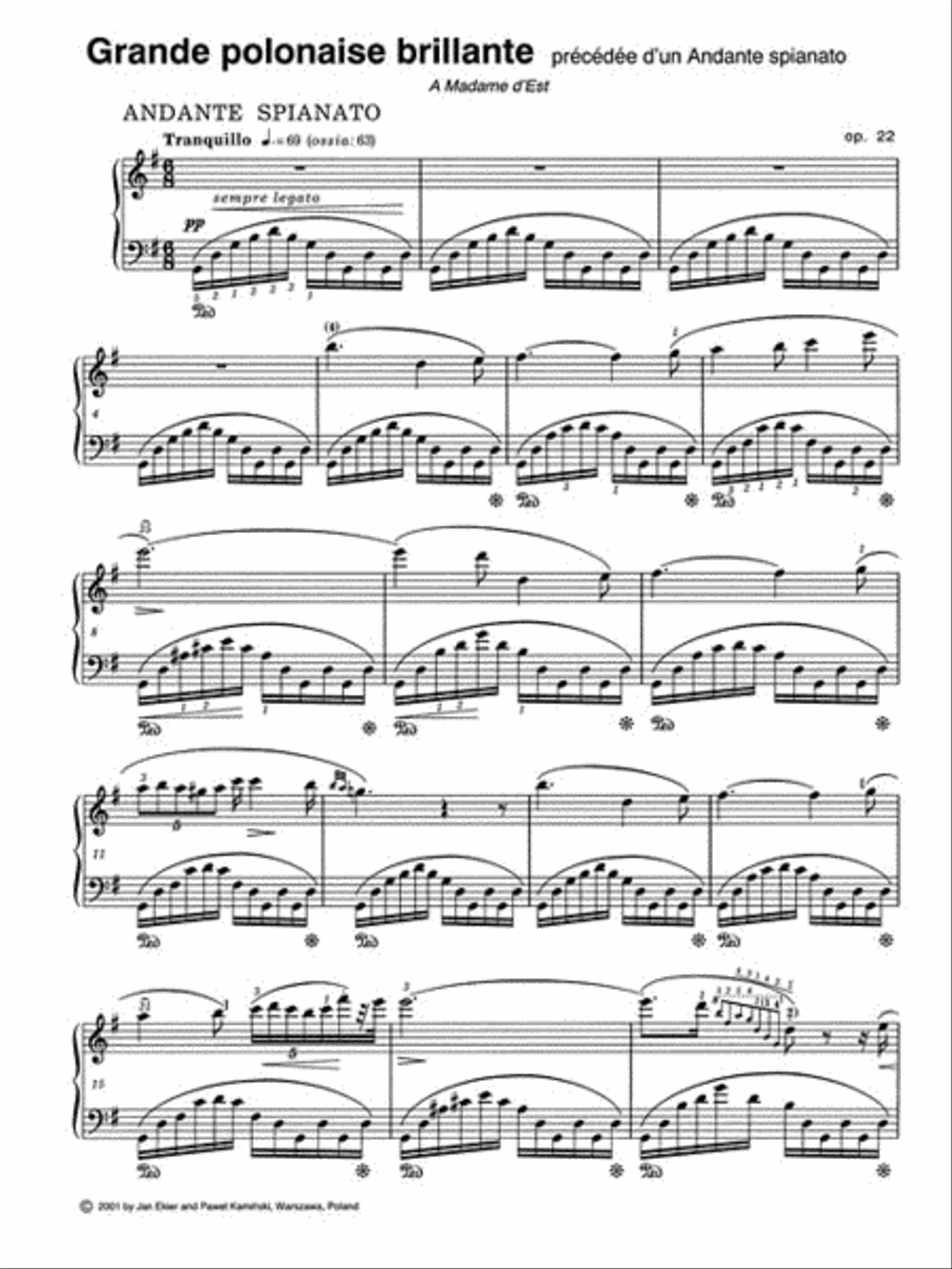 Grande Polonaise in E Flat Major Op. 22 for Piano and Orchestra