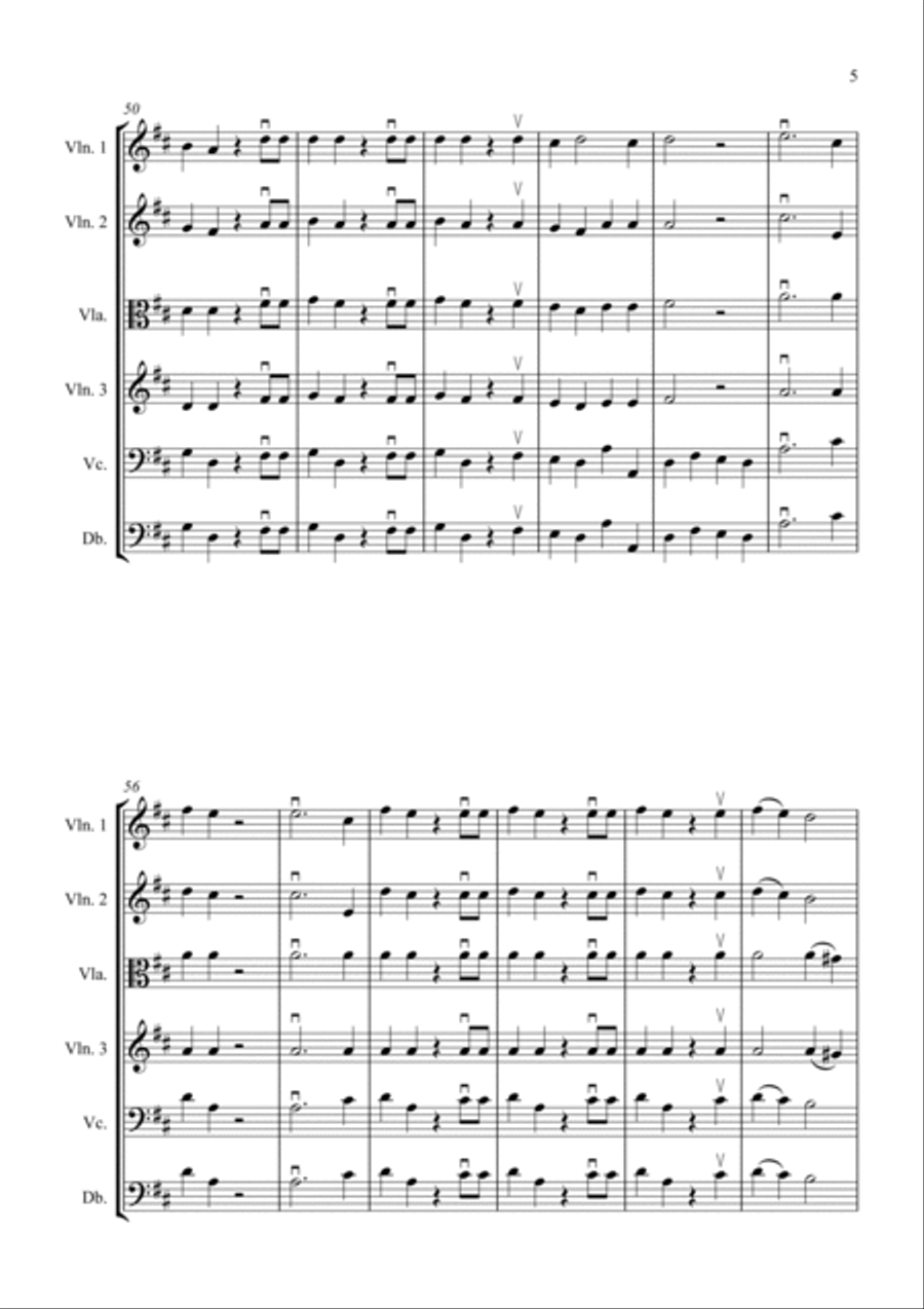 Hallelujah Chorus for String Orchestra String Quartet scores gallery preview page 5